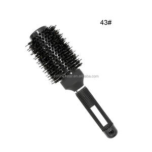 Brosses rondes professionnelles pour coiffeurs à double poils, avec manche en caoutchouc et poils de sanglier mélangés, logo personnalisé - Product Image 3