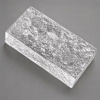 Brique de verre 200*100*50mm, brique solide, surface texturée, cloison de comptoir de cuisine, vente en gros