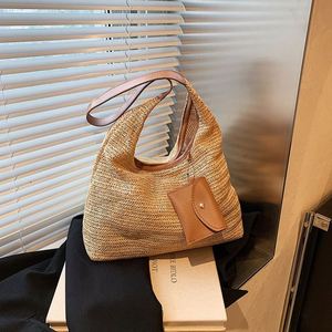 Sac fourre-tout populaire en paille tressée pour femme, style bohème, idéal pour l'été et la plage, avec porte-monnaie - Product Image 6