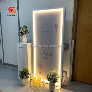 Soporte de Fondo Acrílico Blanco Liso con LED para Letrero de Bienvenida de Boda, Fondo de Arco Acrílico Blanco con Luz - Product Image 1
