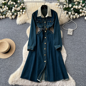 Korean Style Denim Dress for Lady - Top Quality & Trends
