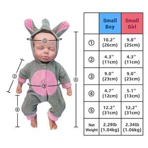 شعبية واقعية ناعمة 12 بوصة 31 سيليكون أعين مغلقة نائمة 1 ، <span class=keywords><strong>2</strong></span>.<span class=keywords><strong>3</strong></span> رطل الوزن تولد من جديد طفلة ولد لعبة للأطفال الصغار - Product Image 5