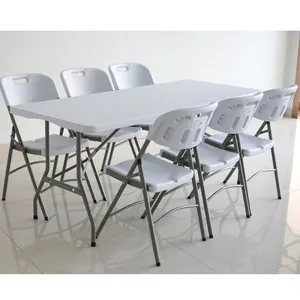 Set tavolo e sedia pieghevoli in plastica da campeggio all'aperto da 6 piedi in vendita calda