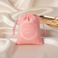 Sac en tissu à cordon personnalisé pour bijoux, pochette en velours double face 7*9cm, logo imprimé, vente en gros disponible