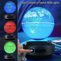 Globo Terráqueo Giratorio de 6 Pulgadas (14 cm) con Elevación Automática, Control Táctil, Levitación Magnética, Luz LED RGB Flotante