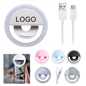 ของขวัญส่งเสริมการขาย ไฟวงแหวน LED แบบชาร์จได้ พิมพ์โลโก้ตามสั่ง สำหรับโทรศัพท์มือถือ ไฟเซลฟี่แบบวงแหวน ไฟเซลฟี่ LED สำหรับโทรศัพท์ - Product Image 1