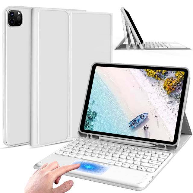 Factory-Sale Rugged Protective TPU Wireless Touchpad Keyboard Case for ipad Pro 12.9inch