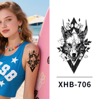 Autocollants de tatouage temporaire pour hommes, nouveaux designs, sûrs pour la peau, non toxiques, pour corps, épaules et bras