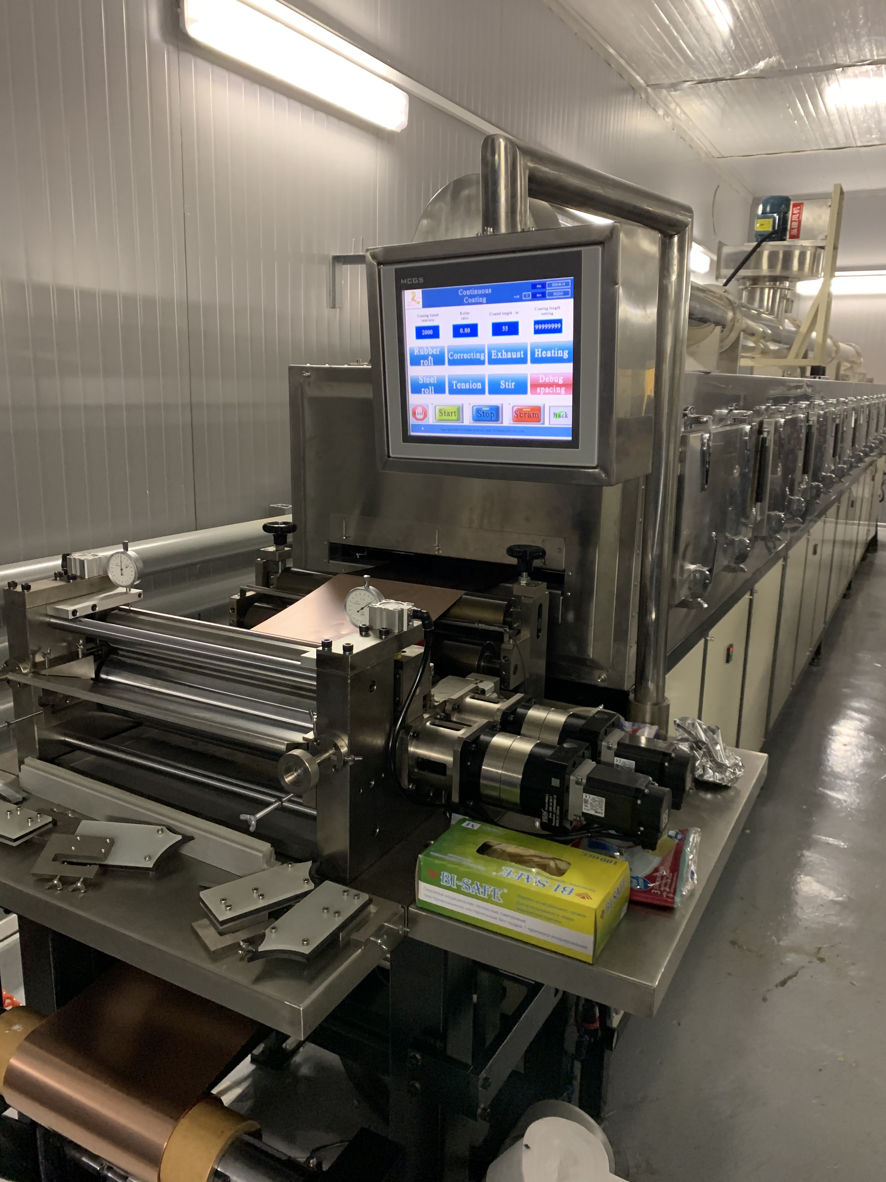 Машина для нанесения покрытий в рулон, большая машина для непрерывного нанесения покрытий с духовкой для производственной линии литий-ионных батарей, лабораторное покрытие