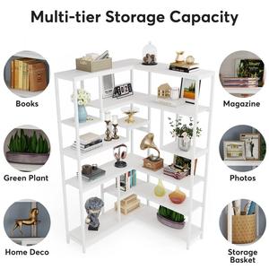 Estantes de <span class=keywords><strong>escalera</strong></span> de esquina de 6 niveles, estantería de esquina alta, estantería de esquina <span class=keywords><strong>estrecha</strong></span>, estantería para sala de estar - Product Image 3