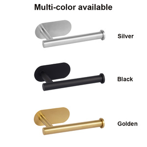 Gcheng <span class=keywords><strong>Porte</strong></span>-serviettes en papier noir moderne en acier inoxydable, sans perçage, à fixation murale, auto-adhésif, pour <span class=keywords><strong>cuisine</strong></span> et salle de bain - Product Image 2