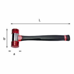 Marteau en caoutchouc industriel 376 F, tête ronde de 2 pouces, longueur de 18 pouces, poignée antidérapante profilée - Product Image 1