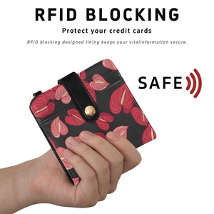 New Arrival Stylish Aloha Summer Hawaii Red Anthurium Flower Custom <b>Small</b> Delicate Cute <b>Wallet</b> <b>Small</b> Card Holder Purse for Women - Product Image 4