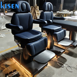 Kisen Electric Beauty Salon Bed <b>Adjustable</b> Full Body Massage Hairdressing Chair LED Light Barber Spa Seat For Commercial Salon - Product Image 3