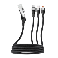 Cable de Carga Rápida 3 en 2, Cable USB Trenzado Multifuncional con USB C a Tipo C de 8 Pines Micro para iPhone y Samsung