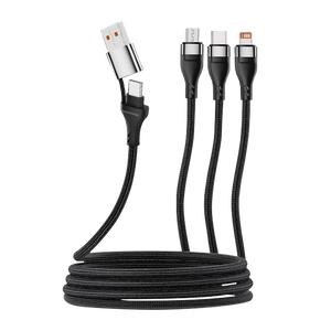 Câble de charge rapide 3-en-2, câble USB tressé multi-prises avec USB C vers 8 <span class=keywords><strong>broches</strong></span> Type C Micro pour <span class=keywords><strong>iPhone</strong></span> Samsung - Product Image 2