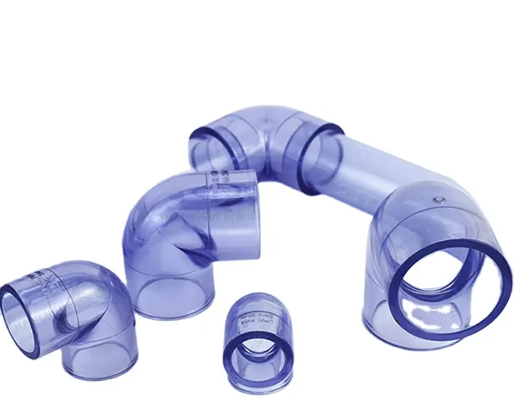 Raccordi per tubi trasparenti in materiale idraulico ANSI/DIN/BS gomito riduttore filettato maschio/femmina in pvc da 1.5 pollici
