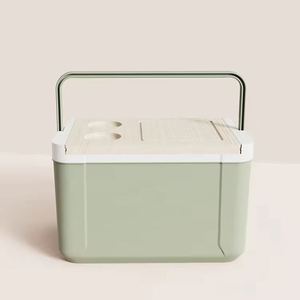 14L Modern Portable Waterproof Lightweight Food & Cans Camping Outdoor PP <b>Ice</b> Chest <b>Cooler</b> <b>Box</b> with Wooden Lid - Product Image 3