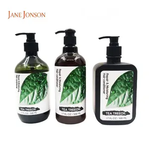 480ml Tea Tree Oil OEM Hair Conditioner in Brown Round Shampoo Bottle