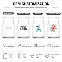 Gobelet en verre premium à paroi côtelée transparente de 15 oz avec logo personnalisé, pour café glacé, utilisation en café, restaurant ou à domicile