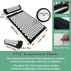 Acupunctuur Massage Yoga Mat Rug Lichaam Hoofd Nek Voet Verlichten Pijn Stress Spike Acupressure Mat Naald Massager Kussen