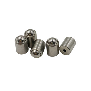 Bille en acier inoxydable à roulement à billes, type poussoir, avec bille en acier à ressort, pour positionnement, corps lisse, sans dénivelé, usage général - Product Image 1