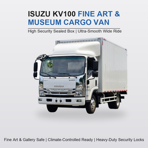 Camion de transport de tableaux haute sécurité avec boîte scellée, doublure climatique et serrures robustes pour la livraison de sculptures aux enchères - Product Image 1