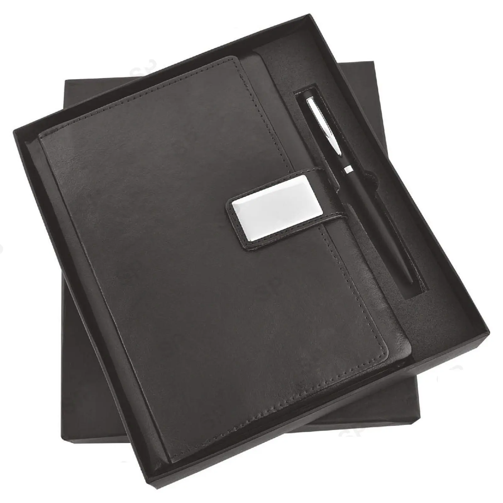 Hervorragende Qualität Beinhaltet ein Corporate-Geschenkset mit schwarzem Tagebuch und schwarzem Stift, das zum Export preis aus Indien erhältlich ist