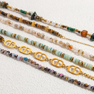 Collar de Perlas Multicolor con Diseño Geométrico, Cierre de Oro de 18K, Joyería de Fiesta, Estilo Veraniego para Mujer - Product Image 2