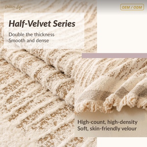 Plaid <span class=keywords><strong>de</strong></span> canapé rayé en velours doux et chenille, couverture décorative <span class=keywords><strong>de</strong></span> luxe DL, OEM - Product Image 2