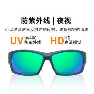 S18202 Polarized Sunglasses UV400 TAC Lens Outdoor Sports Fishing Square <b>Frame</b> <b>Grey</b> - Product Image 4