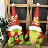 Monstre Vert Nain Poupée De Noël Sans Visage Grinch Jouet En Peluche Cadeau De Noël-Usine En Gros