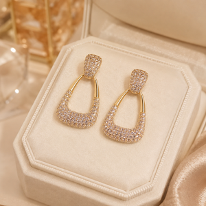 Boucles d'oreilles clous géométriques rétro style bohème plaqué or pour femme, idéales pour les soirées - Product Image 5