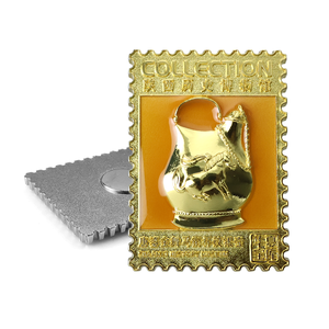 Aimant <span class=keywords><strong>de</strong></span> réfrigérateur en émail métallique style timbre, artisanat <span class=keywords><strong>de</strong></span> collection, souvenir cadeau du Musée d'<span class=keywords><strong>histoire</strong></span> du Shaanxi - Product Image 5
