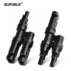 <span class=keywords><strong>Conector</strong></span> Solar <span class=keywords><strong>Tipo</strong></span> T de <span class=keywords><strong>2</strong></span> a 1, Impermeable IP67, DC1000V, Certificado, 30A, Cobre, para Paneles Solares - Product Image 1