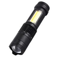 Senter Mini LED Daya Tinggi 10W Lampu Samping COB Plastik USB Isi Ulang Baterai 400mAh Multifungsi Zoom Portabel untuk Hiking