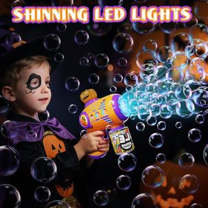 Pistolas <span class=keywords><strong>de</strong></span> burbujas <span class=keywords><strong>de</strong></span> Halloween para niños Calabaza Fantasma Máquina <span class=keywords><strong>de</strong></span> burbujas para niños <span class=keywords><strong>con</strong></span> luces LED Juguetes <span class=keywords><strong>de</strong></span> Halloween - Product Image 4