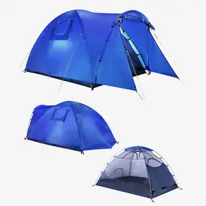 Tenda da campeggio pieghevole a doppio strato portatile impermeabile da esterno pop-up automatica di buona qualità per 6 persone