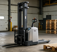 Chariot élévateur à palettes électrique antidérapant Worui avec batterie lithium-ion, longueur de fourche 1100 mm, utilisation en intérieur