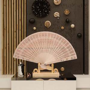 Éventail en bambou personnalisé avec logo, motif espagnol amusant, design peint écologique, art populaire du Nouvel An chinois, mariage, décoration intérieure - Product Image 2