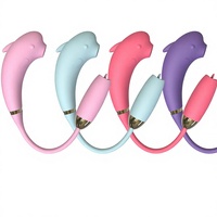 Kleiner Delfin-Saugmassager mit Leck- und Vibrationsfunktion & Vibrationsstab mit 10 Frequenzen, Silikon, wiederaufladbar für Erwachsenen-Vergnügen
