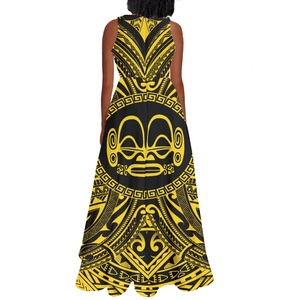 De moda de verano vestido sin mangas O cuello de noche elegante vestido tradicional <span class=keywords><strong>Marquesas</strong></span> patrón barato vestido de <span class=keywords><strong>las</strong></span> mujeres ocasionales nuevo personalizado - Product Image 2