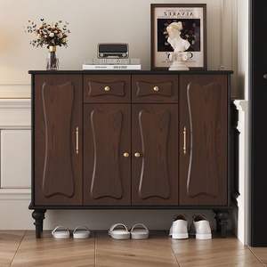 Zapatero de Madera Maciza Estilo Francés, Gran Capacidad, Retro, para Entrada o Recibidor - Product Image 2