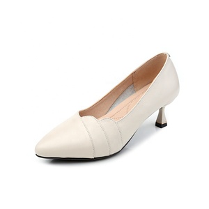Décolleté a spillo professionali da donna a molla <span class=keywords><strong>scarpe</strong></span> a punta in vera pelle <span class=keywords><strong>con</strong></span> tendenza moda ammortizzante per l'estate - Product Image 1