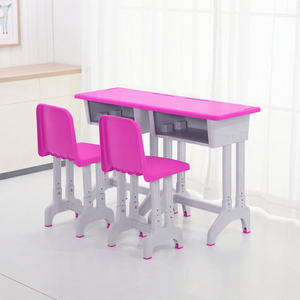 Ensemble de chaise et bureau réglables en plastique pour enfants, mobilier ergonomique pour l'apprentissage à domicile, idéal pour les petites cours de <span class=keywords><strong>soutien</strong></span> <span class=keywords><strong>scolaire</strong></span> - Product Image 1