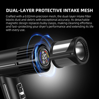 Secador de pelo de alta velocidad con difusor y boquilla Secador de pelo inteligente de iones de plasma con LCD Potencia de 2000 vatios Etiqueta privada personalizada