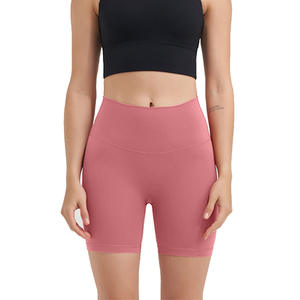 Pantalones cortos deportivos para gimnasio y yoga, cintura alta, transpirables, de corte recto, de tela Oxford, pantalones cortos calientes para mujer - Product Image 1