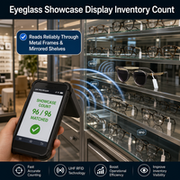 Étiquette adhésive RFID UHF M830 mini étanche EPC Class1 Gen2 pour vitrine de lunettes, affichage et comptage d'inventaire
