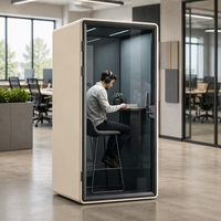 Cabine de bureau insonorisée individuelle de haute qualité avec éclairage LED, certifiée CE ISO9001, échantillon gratuit