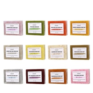 Savon exfoliant au coco Liyalan 100g, fait main, pour le corps, nettoyage en profondeur, hydratant, soin de la peau naturel - Product Image 2